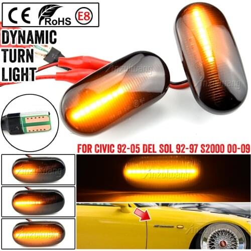 Led Dynamic Side Marker Turn Signal Light Sequential Blinker Light For HONDA Prelude CRX S2000 Integra Fit Del Sol Acura Civic