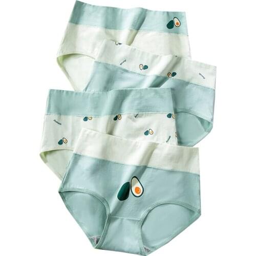 Fashion 4Pcs/set High Waist Panties Women Cotton Body Shaper Underwear Cute Print Seamless Briefs Sexy Comfort Female Lingerie