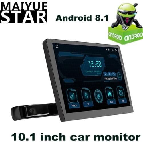 Ultra-thin 10.1” car headrest display Android 8.1 quad-core 1+16GB video player mirror link/Bluetooth stereo/FM/BT/GPS monitor