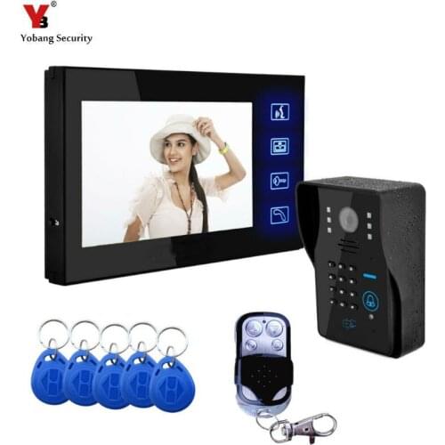 Yobang Security Video Door Phone With RFID and Password or Remote to Open Door For Hotel/Apartment/Office Room Door Intercom