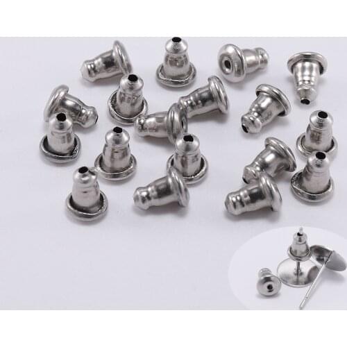 50pcs 4.8*5.8mm Stainless Steel Stopper Scrolls Ear Post Nuts Earring Studs Backs For Jewelry Making Accessories Supplies