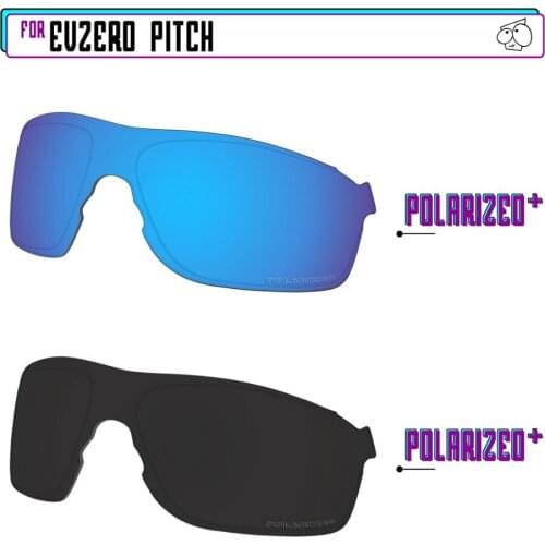EZReplace Polarized Replacement Lenses for - Oakley EVZero Pitch Sunglasses - BlackPPlus-BluePPlus