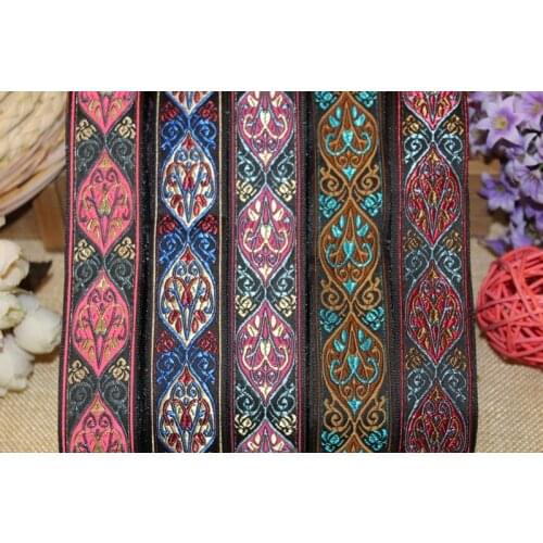10yards/lot wide 2.8cm Woven Jacquard Ribbon classical totem design for curtain and clothing accessory LS-0765