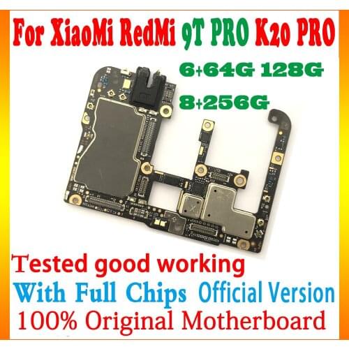 100% Original Mobile Electronic Panel For Xiaomi Redmi Hongmi K20 PRO 9T PRO Motherboard 64GB 128GB logic board With chips Plate