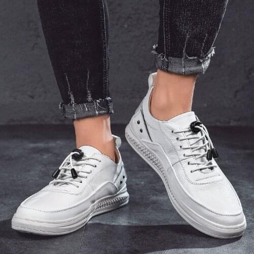 2020 flat zapatos leisure breathable causal man for spring Mens hot leather black Casual men new zapatillas sale casuales male