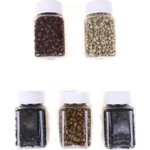 4MM 1000Pcs Micro Crimp Beads Micro Bead Hair Silicone Ring/Links/Beads For Human Hair Extensions