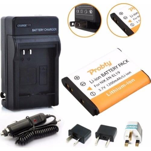1Pcs PROBTY EN-EL19 EN EL19 Rechargeable Battery + Charger For Nikon S2500 S2600 S2700 S3100 S3200 S3300 S3500 S4100 S4150 S6500
