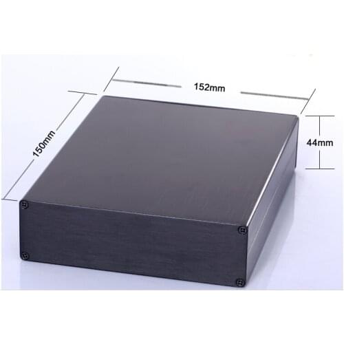 Aluminum enclosure project power shell box 152(5.98")X44(1.73")X150(5.9")mm DIY black NEW wholesale