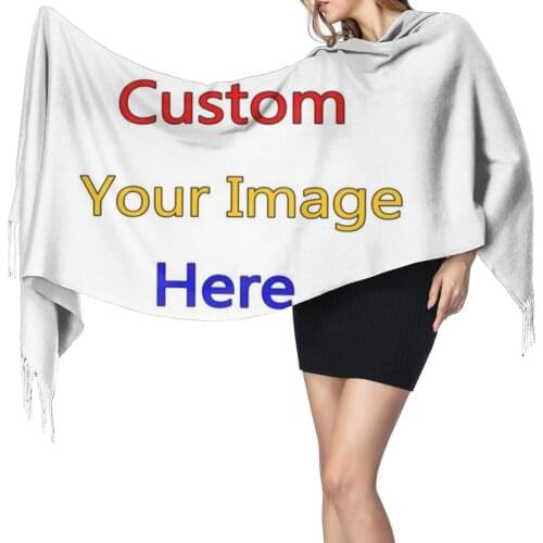 Free 3D Customized Women Cashmere Scarves with Tassel Winter Spring New Soft Warm Lady Girls Wraps Thin Long Scarf Female Shawl