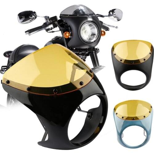Cafe Racer Handlebar Headlight Windshield 7 Inch Fairing Screen for Harley Motorcycle Universal Parts Car Styling
