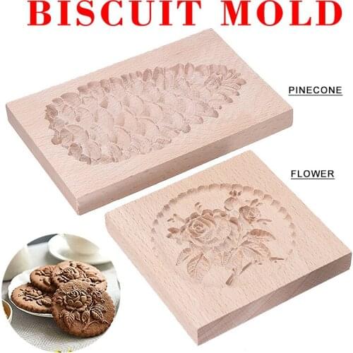 Wooden Cookie Cutter Mold Press 3D Gingerbread Mold Cake Embossing Baking Mold Chocolate Fondant Making Tool Kitchen Accessories