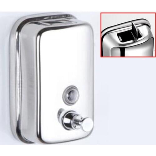 500ml Bathroom Wall-mounted Manual Soap Dispenser Stainless Steel Hand Sanitizer Shower Gel Bottle Kitchen Dish Soap Container