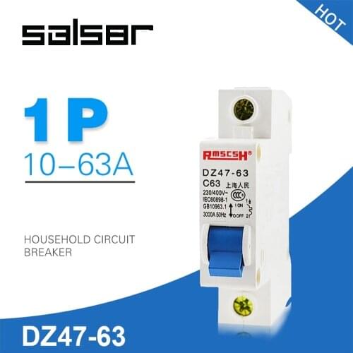 DZ47-63 1P 1A-63A Household Atmosphere Switch Short Circuit Protect Type Small-sized Circuit Breaker