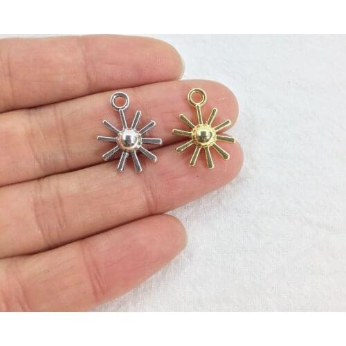 Eruifa Pretty 20pcs 14mm Sun Zinc alloy charms Wholesales necklace,earring bracelet jewelry DIY handmade 2 colors
