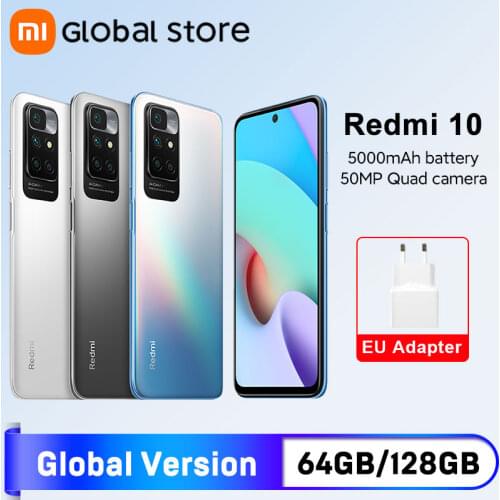 Global Version Xiaomi Redmi 10 64GB/128GB New Smartphone 50MP AI quad camera 90Hz FHD Display MediaTek Helio G88 Octa Core