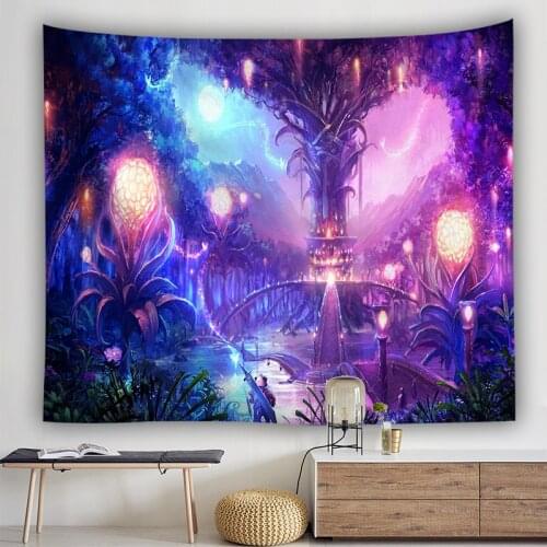 Hippie Planet Trippy Tapestry Aesthetic Landscape Wall Decor Bedroom Galaxy Nebula Art Tapestry Wall Hanging Bohemian Curtains