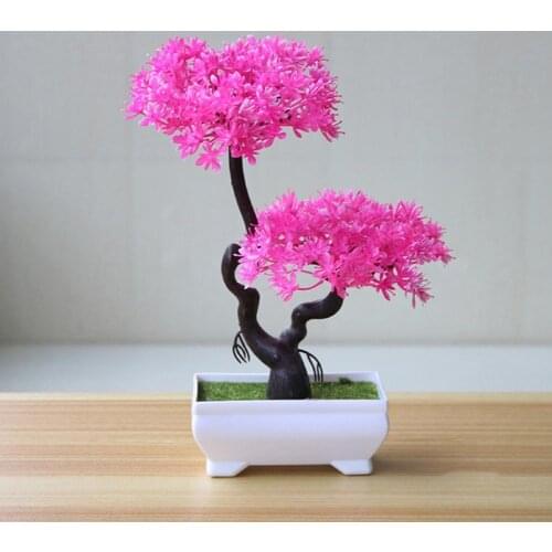 Artificial Plant Potted Bonsai Maintenance Free Plastic Fake Bonsai Tree Potted Ornament Home Hotel Garden Party Decor