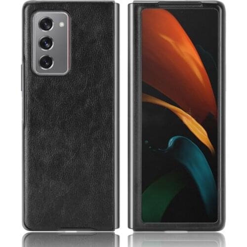 Litchi Leather Skin Phone Bag Cover for Samsung Galaxy Z Flod 2 Flod2 Anti-knock Protective Case Coque