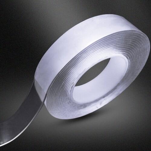 Magic Tape Reusable Double Sided Adhesive Nano Traceless Tape Waterproof Removable Sticker Washable Adhesive Loop Disks Tie Glue