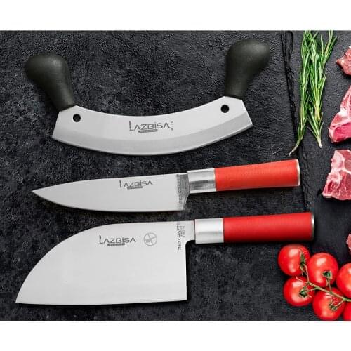 Lazbisa Knife Set Kitchen Knife Set Meat Vegetable Bread Fish Fruit Chef Red Craft Seri Almazan Pizza Chef No: 2