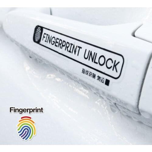 Noizzy Fingerprint Unlock Caution Car Door Handle Warning Sticker Shamming Vinyl Auto Window Decal Reflective Tuning Car-Styling