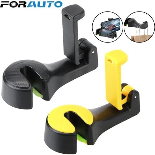 Towel Hook Seat Back Hanger 2 in 1 Phone Holder Automobile Trunk Organizer Foldable Clips Organizer Car Headrest Hook