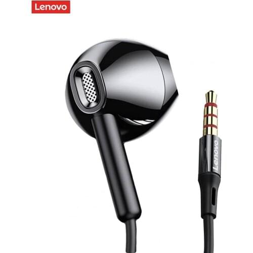 For Lenovo XF06 Wired Earbuds Lightweight Heavy Bass 3.5mm Wire Control In-ear Earphones with Mic for Sports