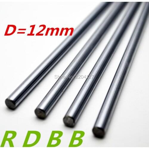 RDBB 2pcs 3D printer rod shaft WCS 12mm linear shaft 400mm chrome plated linear motion guide rail round rod Shaft cnc parts
