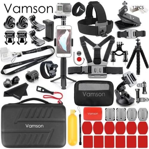 Vamson for Go pro Accessories for Gopro Hero 7 6 5 4 Black Selfie white stick tripod for DJI OSMO Action for Xiaomi yi 4K VS81
