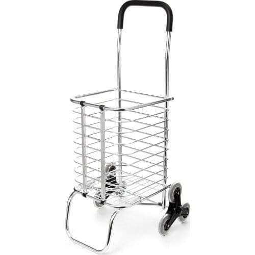 6 Wheels Shopping Carts Trolley Aluminium Foldable Luggage 6 Wheels Folding Basket Trailer