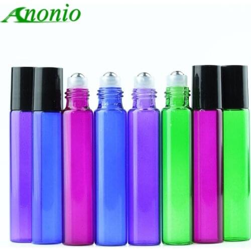 Glass Bottles Essential Oils Roller Bottles with Metal Roller Balls Empty Refillable Perfume Bottle Roll On Bottles 10ml H05C