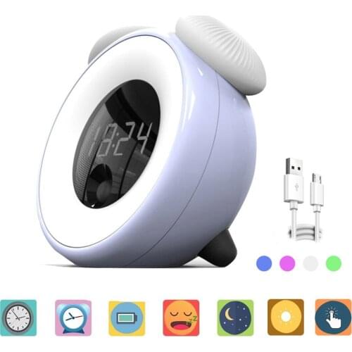 BRELONG Smart Gesture Sensing Night Light LED Creative Mushroom Touch Time Alarm Clock Night Light White / Blue / Green / Pink