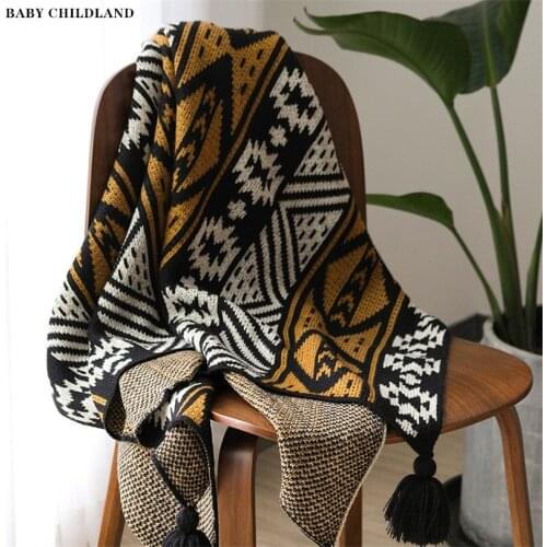 152cm Knitted Blanket With Tassels Bedspread Thread Sofa Throw Blankets Baby Swaddle Wrap Bedding Quilt Crib Stroller Blanket