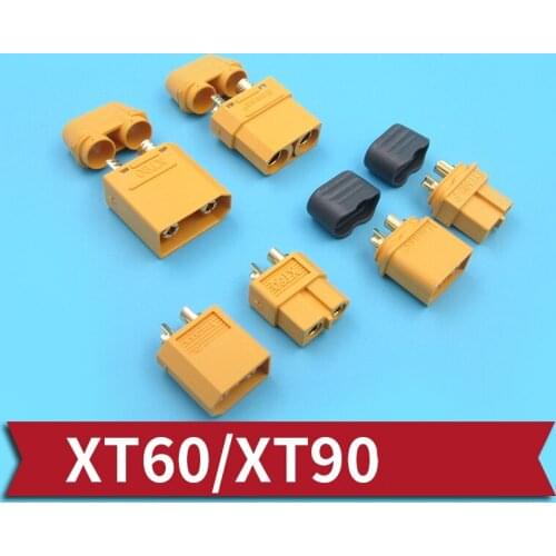 High Current XT60 XT90 Plug Anti Slip XT60 Battery Connector Male Female ESC Plug Cord with Protective Sleeve for RC Car/Boats