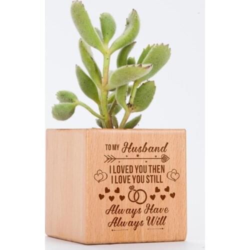 Wife To Husband, When I Say I Love You Thank You Engraved Plant Pot