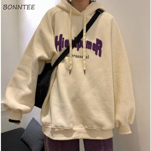 Hoodies Womens Plus Velvet Thicker Hot Sale Prevalent Student Loose Chic Korean Style Sweatshirts Feminino Leisure Streetwear