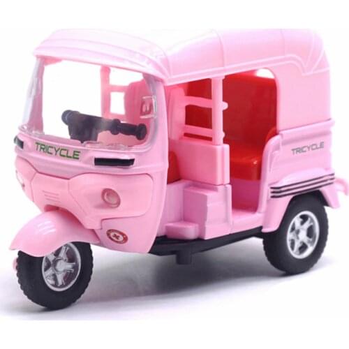 1:14 high simulation Q version Indian tricycle model,sound and light pull back alloy toy motorcycle ornaments,free shipping