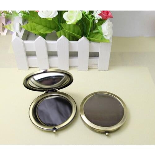 100Pcs 70MM Bronze Compact Mirror Metal Circle Blank Makeup Mirror DIY Logo Promotional gifts - Free Shipping