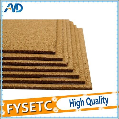 4pcs Square 200x200mm Thickness 3mm Adhesive Cork Sheets For i3 Heated Bed Hot Plate With Tape Thermal Cork Plate