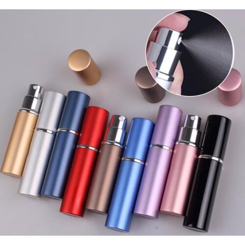 5ml 6ml Perfume Spray Bottle Portable Refillable Glass Bottle Empty Cosmetic Containers Travel Aluminum Perfume Atomizer
