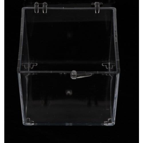 Small Acrylic Display Case with Black Base for Rock and Mineral Display, Mini Animal Figures Dolls Cars, Dustproof 3x3x3.5cm