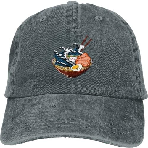 DOUGSUMM Japanese Ramen Noodles Wave Gift Product Kawaii Anime Print Unisex Cowboy Hat Adjustable Washable Baseball Cap