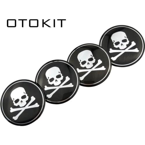 56.5mm Skull Car Emblem Wheel Center Hub Cap Badge Cover Sticker for Mazda Renault Chevrolet Honda Opel Honda Cadillac KIA
