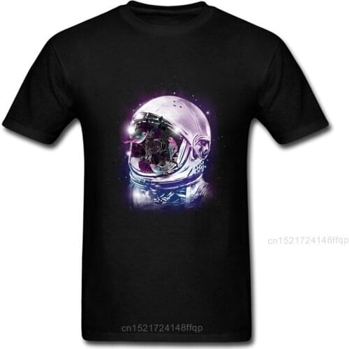 Life Out There T-shirt Spaceman Helmet T Shirt Men Slim Fit Tshirt Astronaut Dream Clothing Fashion Black Tops Cotton Tee Unique