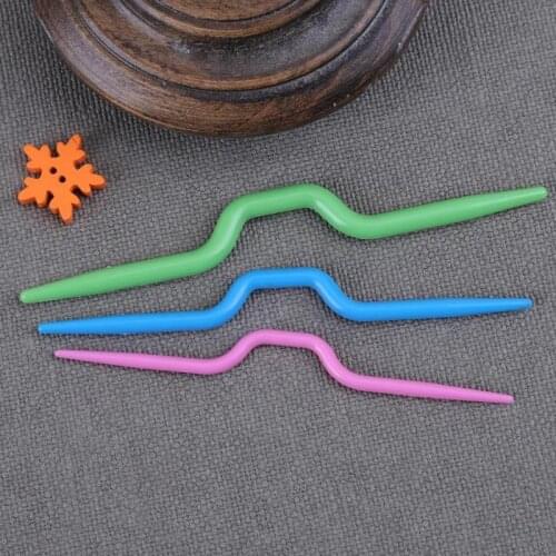 3Pcs Curved Scarf Sweater Knitting Twist Needles Crochet Hook Weaving Tool Household Sewing Weaving Accessories