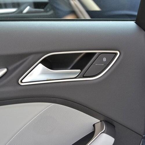 JXKaFa Stainless Steel Car Interior Door Handle Decoration Frame Cover Trim Styling For Audi A3 8V 2012 2013 2014 2015 4Pcs/set