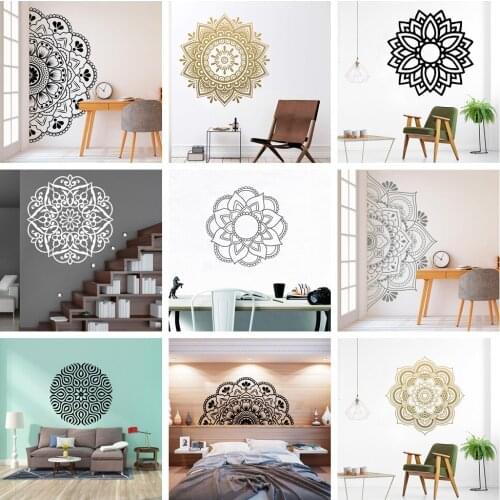 Colorful Mandala Vinyl Wall Sticker Flower Stikers For Kids Rooms Decor Wall Decals Living Room Wallpaper Home Decor Decal