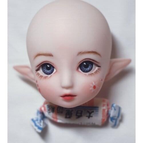 Elf Dolls Head 1/6 Bjd Toys Bald Head Naked Nude Doll Bareheaded Toy For Girls Fashion DIY Cherry Blossoms Make Up Dolls
