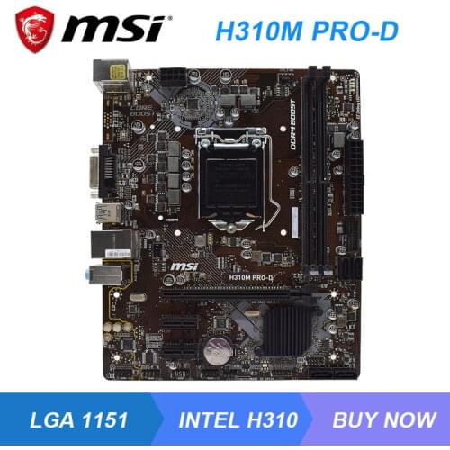 MSI H310M PRO-D Intel H310 LGA 1151 Original Desktop Motherboard DDR4 32GB USB3.1 SATA3 ATX PCI-E X16 3.0 Slot Core i7 i5 i3 CPU