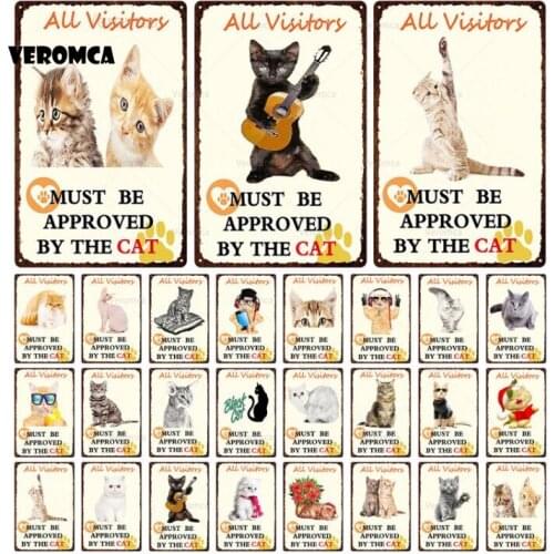 Cute Cats Tin Sign Vintage Metal Sign Retro Plates Plaque Sign Metal Wall Decor Wall Poster for Garden Home Desk Decoration